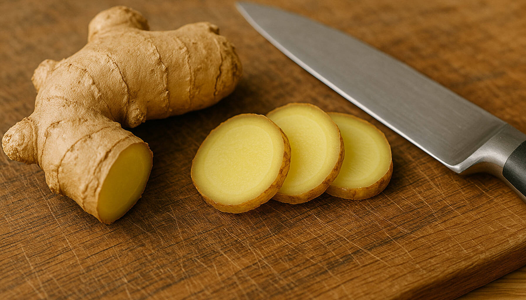 ginger on a chopping board