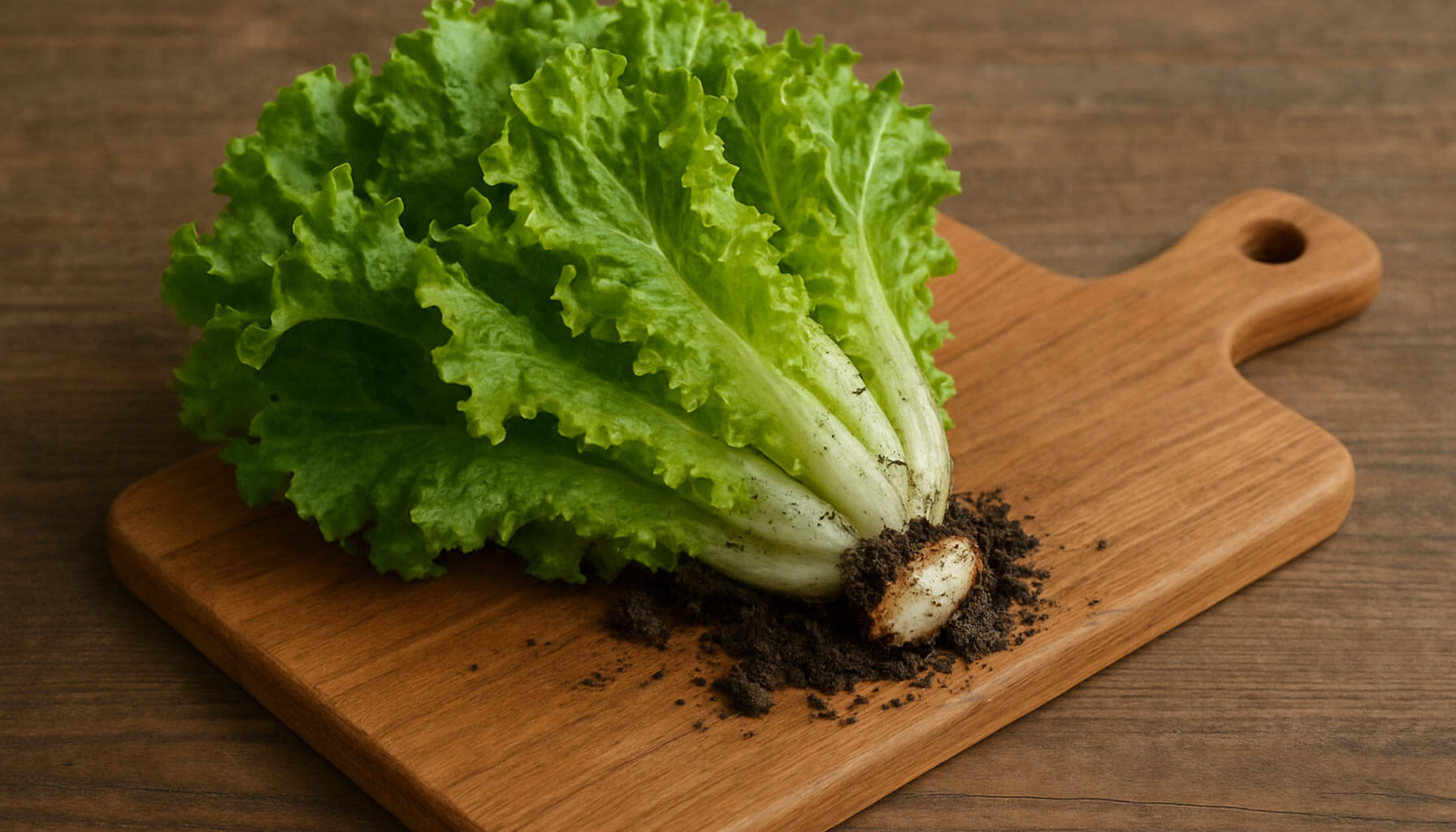 Lettuce on a chopping board