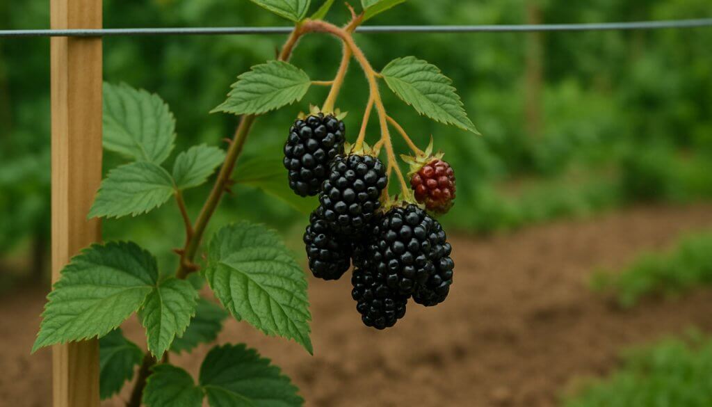 Blackberries growing