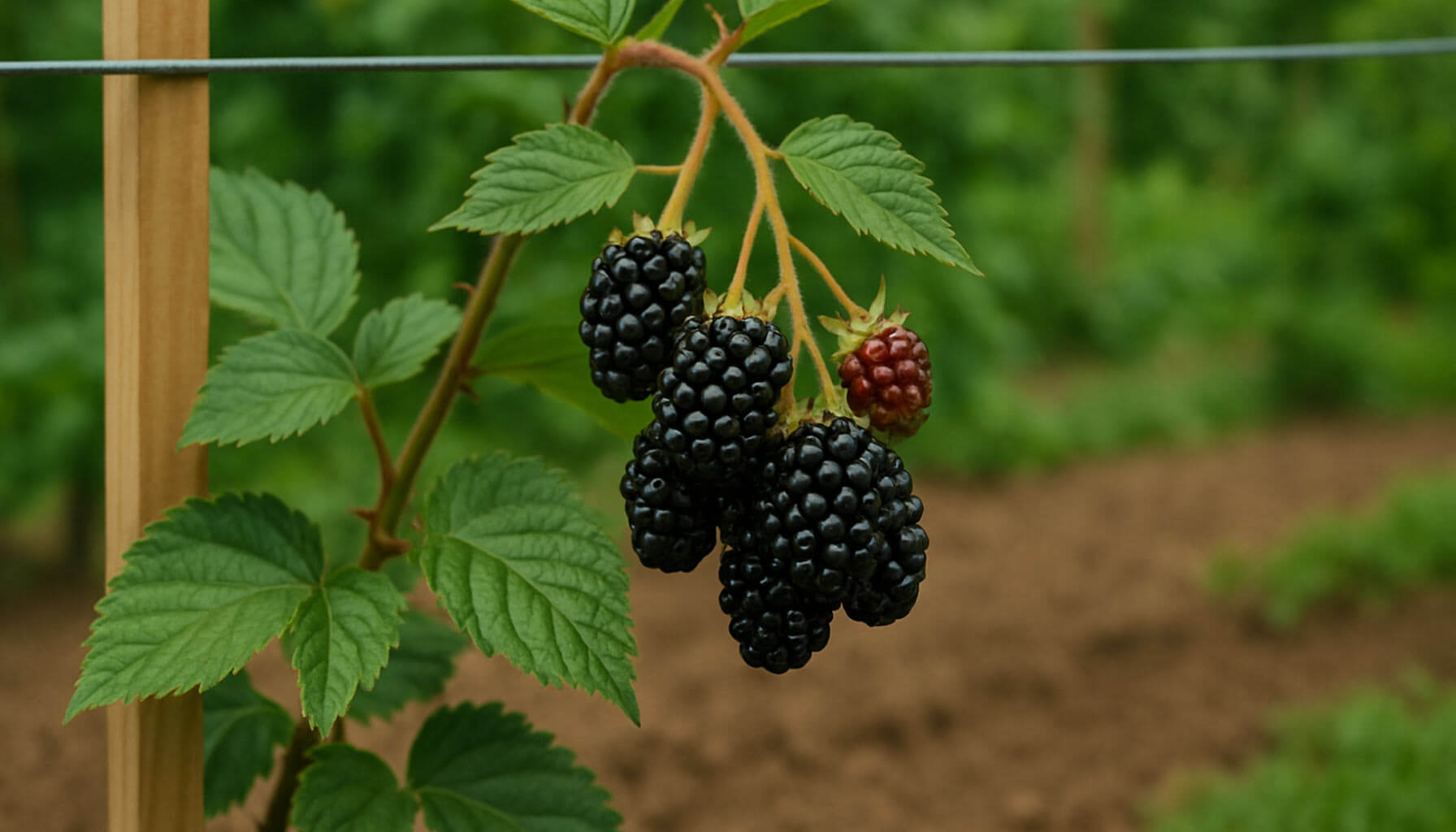 Blackberries growing